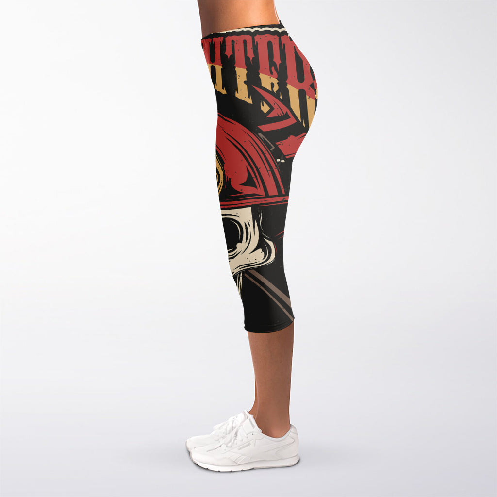 Volunteer Firefighter Print Women's Capri Leggings