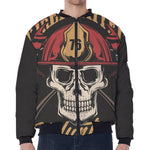 Volunteer Firefighter Print Zip Sleeve Bomber Jacket