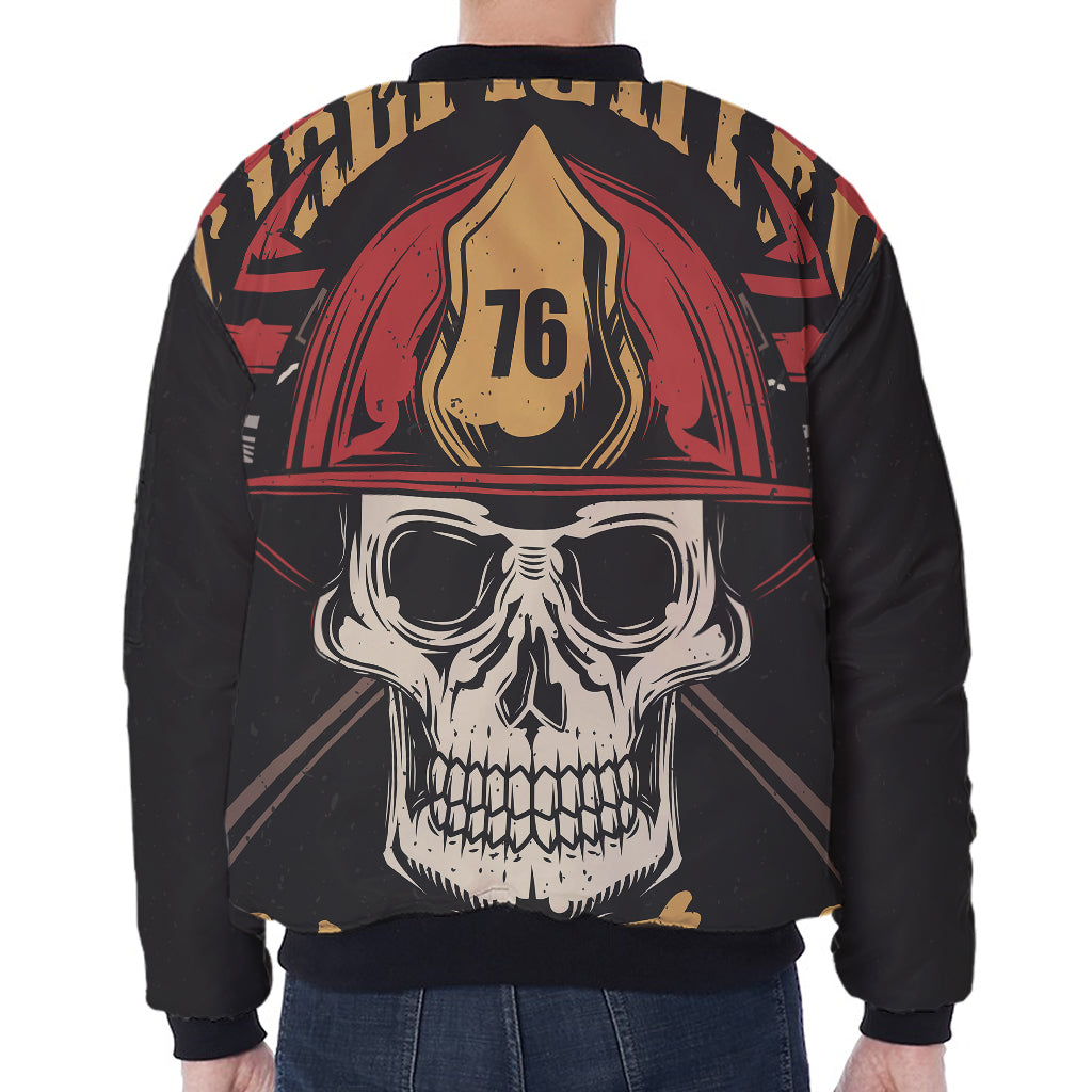 Volunteer Firefighter Print Zip Sleeve Bomber Jacket
