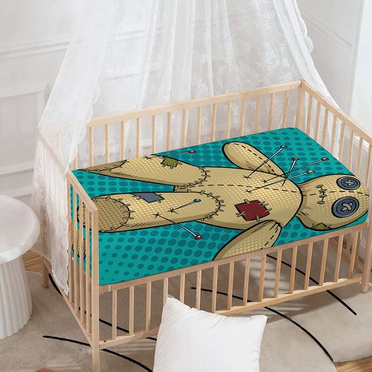 Voodoo Doll Print Baby Crib Sheet