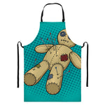 Voodoo Doll Print Bib Apron With Pocket