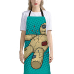 Voodoo Doll Print Bib Apron With Pocket