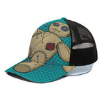 Voodoo Doll Print Black Mesh Trucker Cap