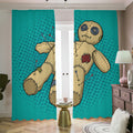 Voodoo Doll Print Dimout Pencil Pleat Curtains