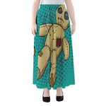 Voodoo Doll Print Chiffon Maxi Skirt