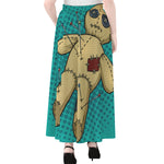Voodoo Doll Print Chiffon Maxi Skirt