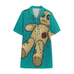 Voodoo Doll Print Cotton Hawaiian Shirt