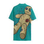 Voodoo Doll Print Cotton Hawaiian Shirt