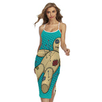 Voodoo Doll Print Cross Back Cami Dress