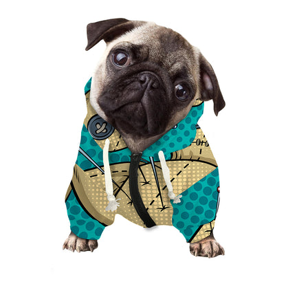 Voodoo Doll Print Dog Zip Up Hoodie