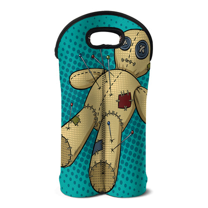 Voodoo Doll Print Double Neoprene Wine Tote