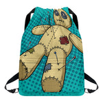 Voodoo Doll Print Drawstring Backpack