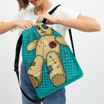 Voodoo Doll Print Drawstring Backpack