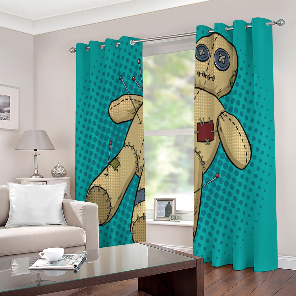 Voodoo Doll Print Extra Wide Grommet Curtains