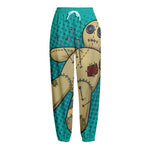 Voodoo Doll Print Fleece Lined Knit Pants