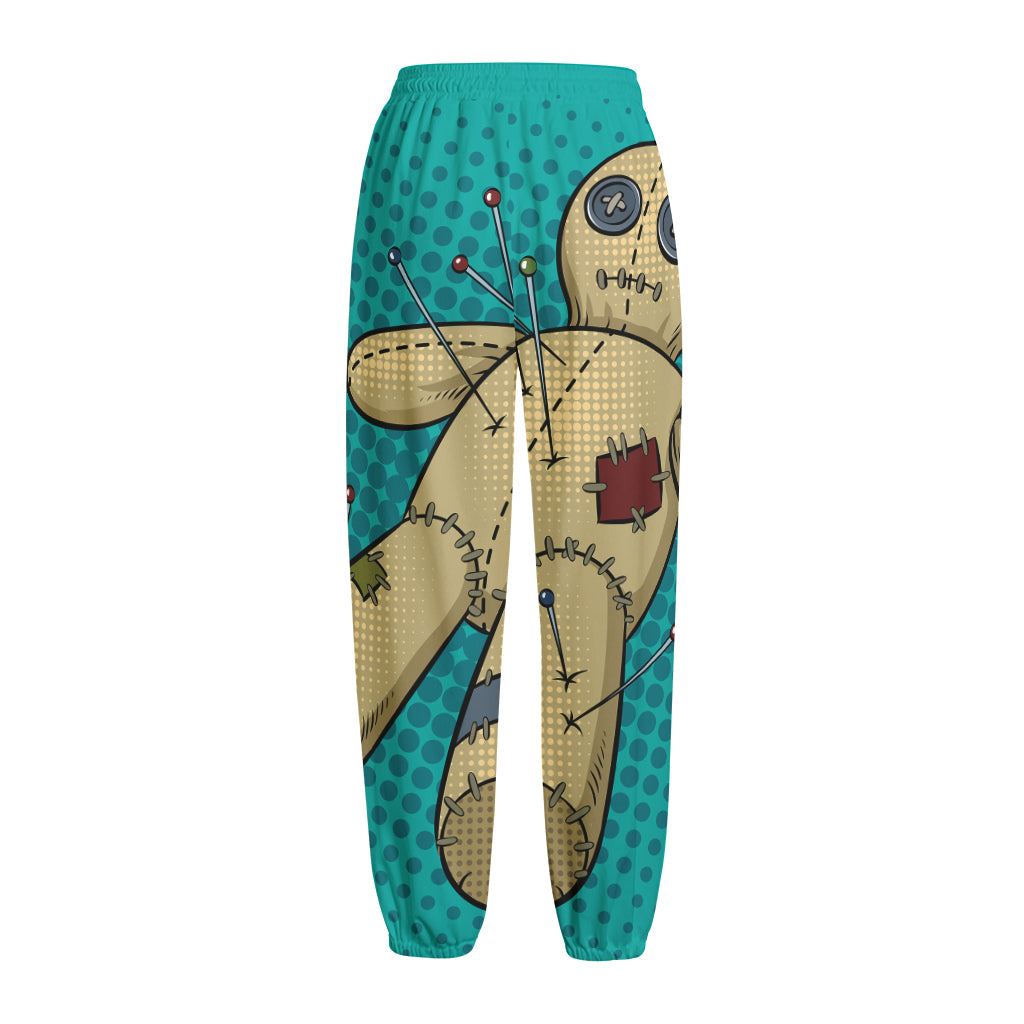 Voodoo Doll Print Fleece Lined Knit Pants