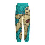 Voodoo Doll Print Fleece Lined Knit Pants