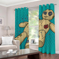 Voodoo Doll Print Grommet Curtains
