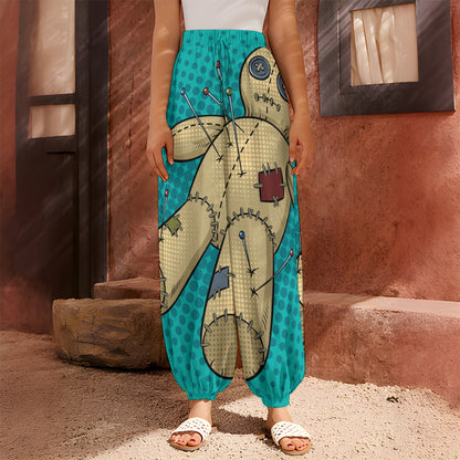Voodoo Doll Print Harem Pants