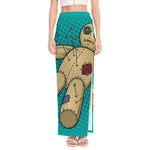 Voodoo Doll Print High Slit Maxi Skirt