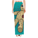 Voodoo Doll Print High Slit Maxi Skirt