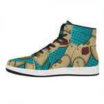 Voodoo Doll Print High Top Leather Sneakers