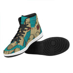 Voodoo Doll Print High Top Leather Sneakers