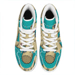 Voodoo Doll Print High Top Leather Sneakers