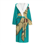 Voodoo Doll Print Hooded Bathrobe