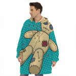 Voodoo Doll Print Hoodie Blanket