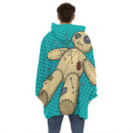 Voodoo Doll Print Hoodie Blanket