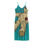 Voodoo Doll Print Jersey Midi Cami Dress