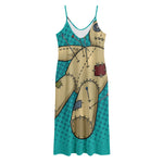 Voodoo Doll Print Jersey Midi Cami Dress