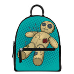 Voodoo Doll Print Leather Backpack