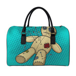 Voodoo Doll Print Leather Duffle Bag