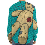 Voodoo Doll Print Long Sleeve Baseball Jersey