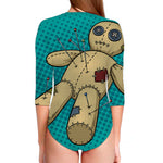 Voodoo Doll Print Long Sleeve Swimsuit