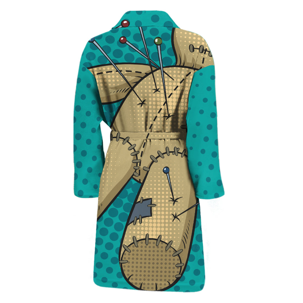 Voodoo Doll Print Men's Bathrobe