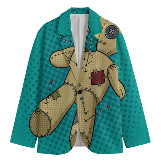 Voodoo Doll Print Men's Cotton Blazer