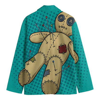 Voodoo Doll Print Men's Cotton Blazer