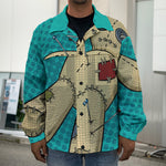 Voodoo Doll Print Men's Shirt Jacket