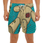 Voodoo Doll Print Men's Split Running Shorts