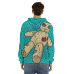 Voodoo Doll Print Men's Velvet Pullover Hoodie