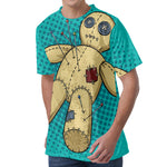 Voodoo Doll Print Men's Velvet T-Shirt