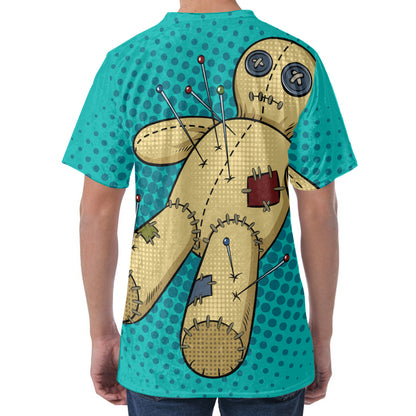 Voodoo Doll Print Men's Velvet T-Shirt
