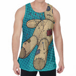 Voodoo Doll Print Men's Velvet Tank Top
