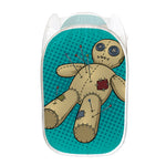 Voodoo Doll Print Mesh Laundry Hamper