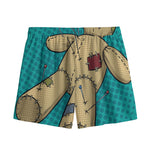 Voodoo Doll Print Mesh Shorts