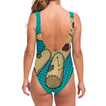 Voodoo Doll Print One Piece Swimsuit