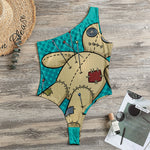 Voodoo Doll Print One Shoulder Bodysuit